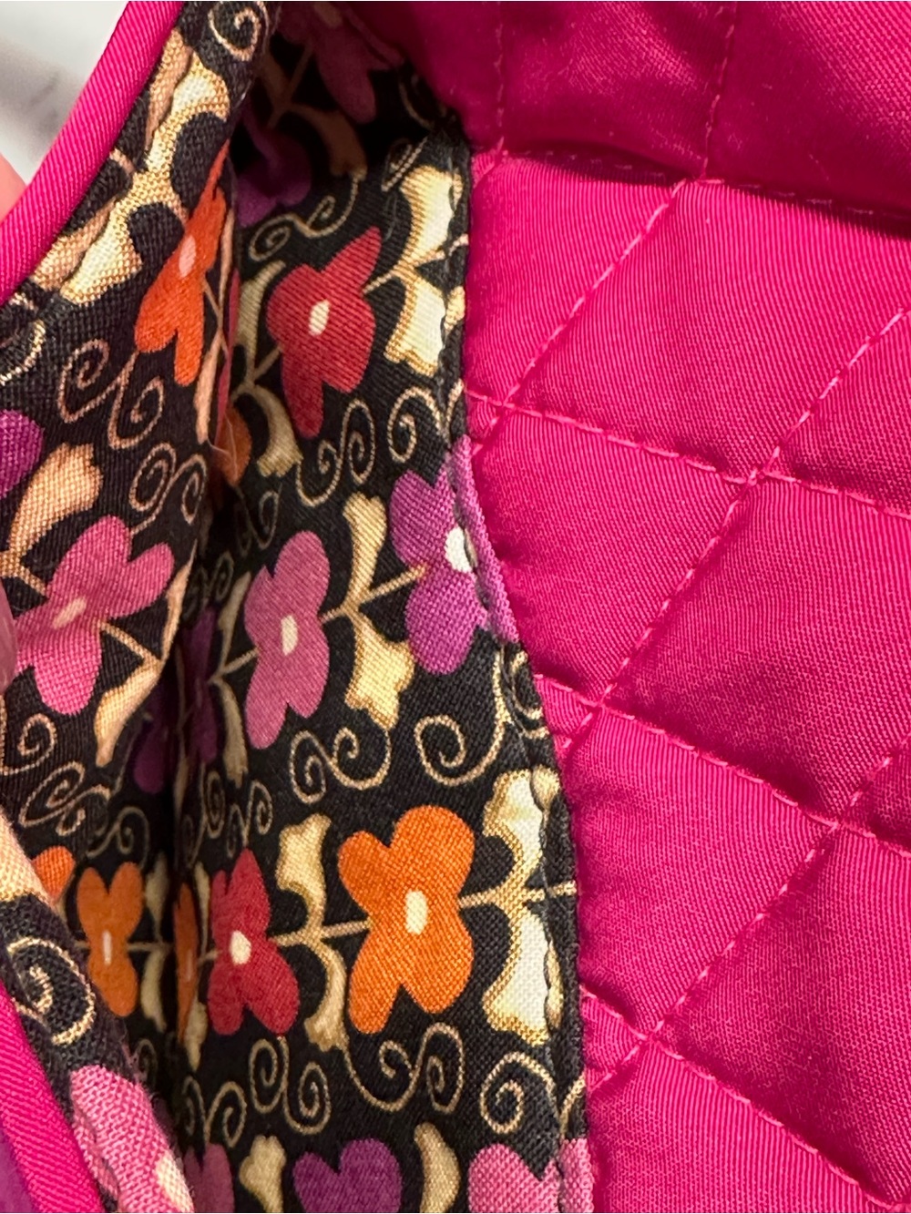 🌹 Vera Bradley Little Hipster Vibrant Fuchsia Quilted Crossbody Bag - Picture 8 of 11